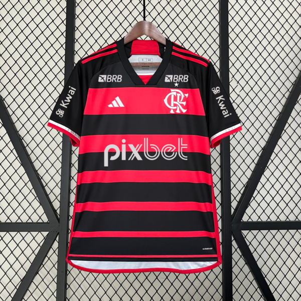 CAMISA FLAMENGO HOME 2024 TORCEDOR (TODOS PATROCINADORES)